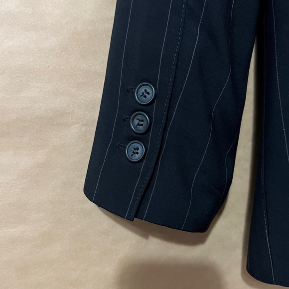 Smythe | 90's Blazer Oversized Black Pinstripe Jacket Single Button Size M - Picture 9 of 10